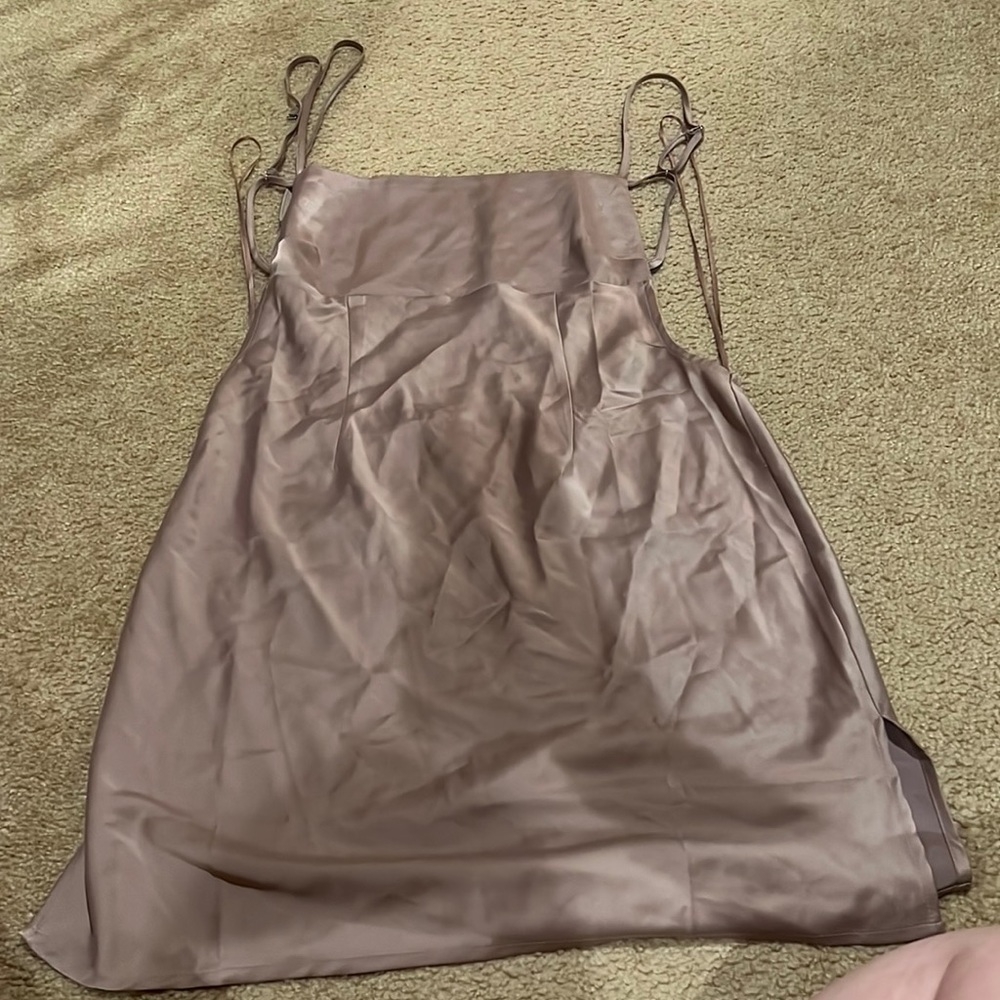 Pink satin party dress